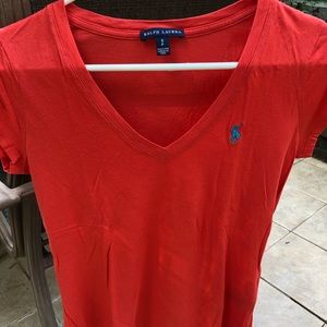 Polo Ralph Lauren red-orange tshirt; medium